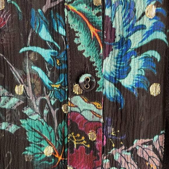 Ulla Johnson Bernadette Floral-Print Blouse Black Iris - Picture 11 of 16